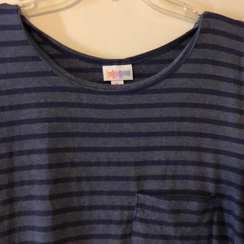 Lularoe Carly dress - blue stripe - Picture 2 of 2